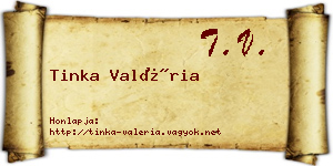 Tinka Valéria névjegykártya